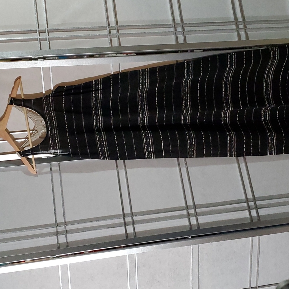 Maxi black and beige dress